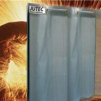 Welding curtain b.200 degrees C 1400x1800mm olive Jutec with eyelets/rings